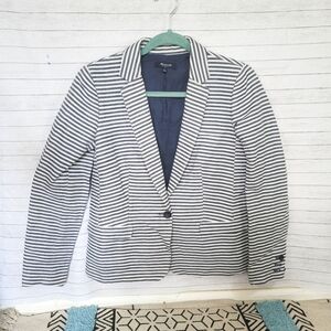 MADEWELL NAVY STRIPED BLAZER, SZ 2